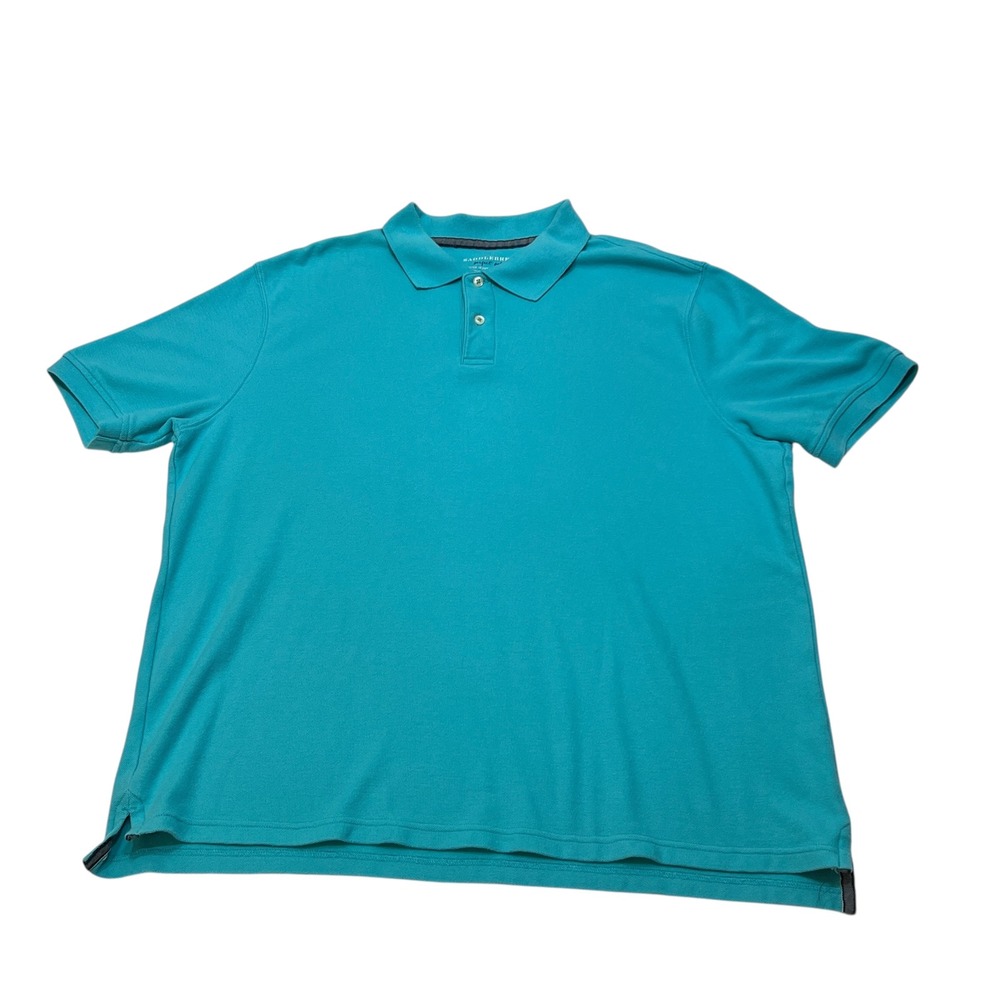 Saddlebred Perfect Polo Mens XL Short Sleeve Casual Top Shirt Teal Blue Pullover